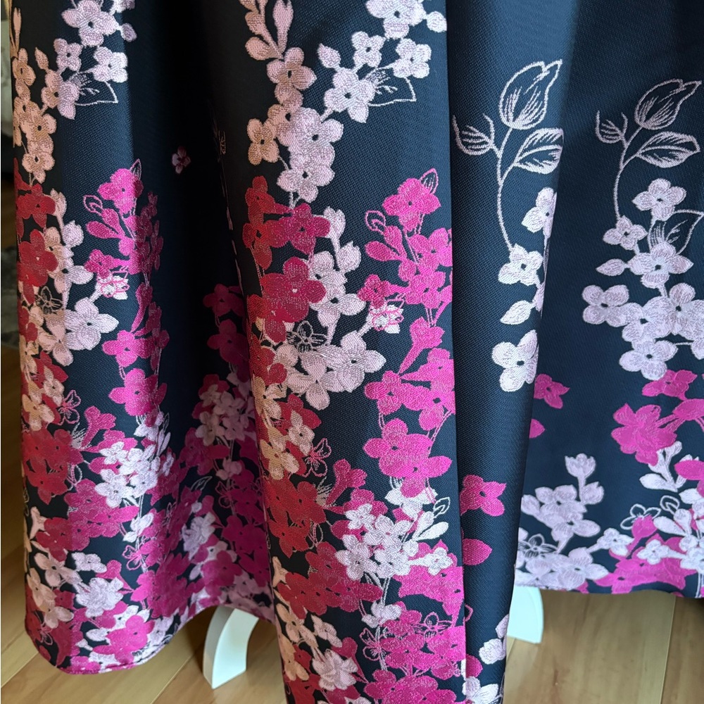 Adrianna Papell Navy and Pink Floral Dress - Picture 7 of 7